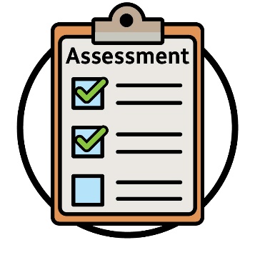 An 'Assessment' document with 3 checkboxes on it. 2 of the checkboxes are ticked.