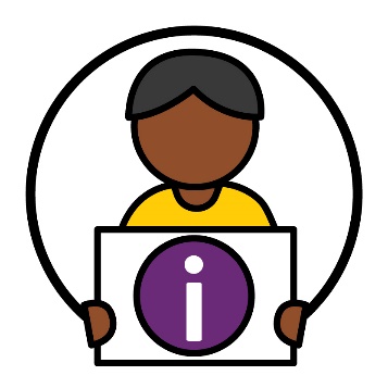 A person holding a document with an information icon on it.