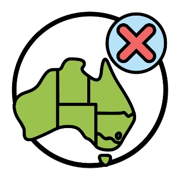 A cross above a map of Australia showing the states and territories.