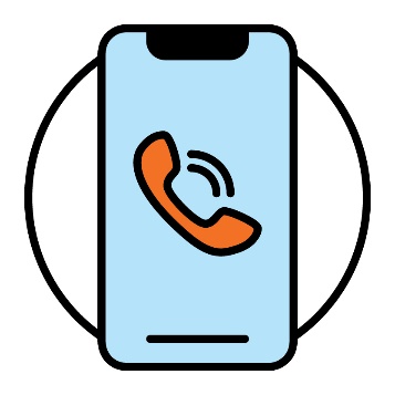 A mobile phone with a call icon.