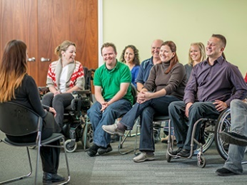 A group of people at a community meeting.