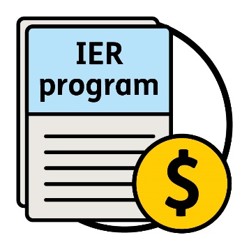 A program document with a money symbol next to it.