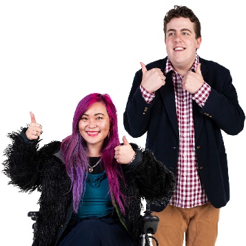 2 people with disability giving thumbs up.