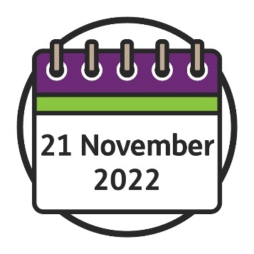 Calendar that says '21 November 2022'.