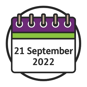 A calendar saying 21 September 2022.