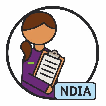 An icon of an NDIA staff member holding a clipboard.