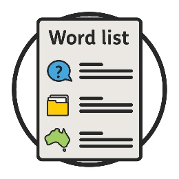 Word list icon.