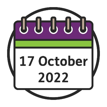 A calendar saying 17 October 2022.