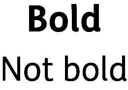 The words 'Bold' and 'Not bold'.