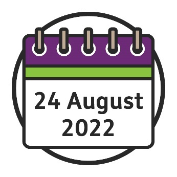 A calendar showing '24 August 2022'.