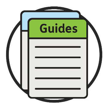 A stack of Guides document icons. 