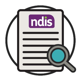 An NDIS plan and a magnifying glass. 