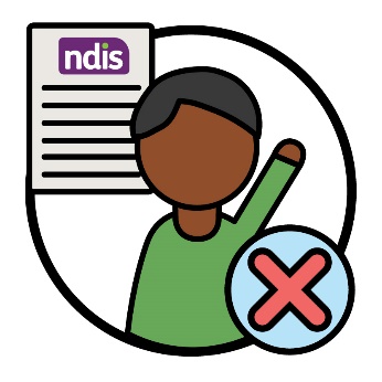 A man with his hand raised and an NDIS plan, and a cross.