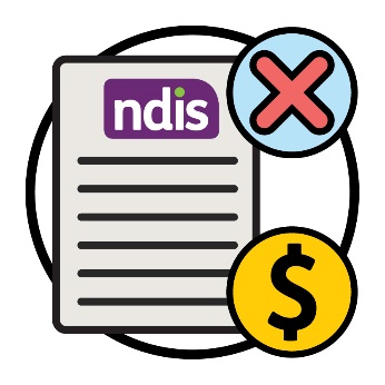 An NDIS plan with a dollar sign, and a cross.