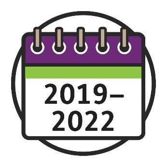 A calendar showing 2019-2022. 