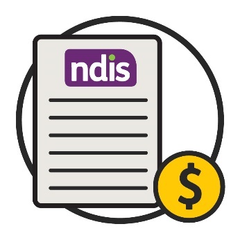 An NDIS plan and a dollar sign.