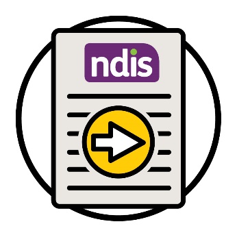 An NDIS plan with an arrow pointing forward.