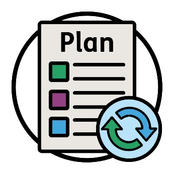 A plan with a change icon.