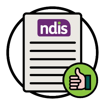 An NDIS plan with a thumbs up. 