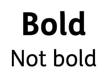 The words 'Bold' and 'Not bold'.