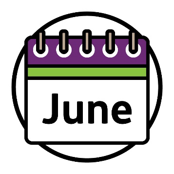 A calendar showing 'June'.