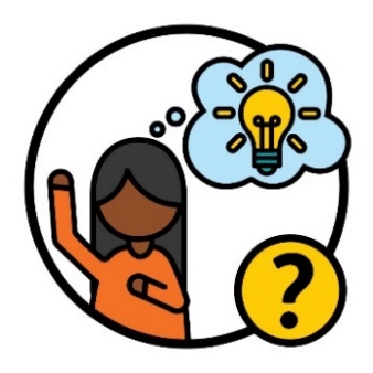 An IAC Member beneath a lightbulb inside of a thought bubble and a question mark.