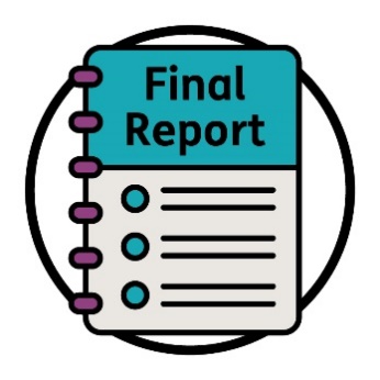 A document that says 'Final Report' and shows a list.