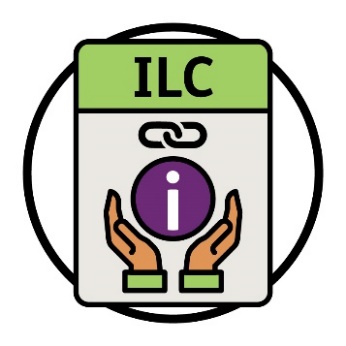 An ILC document showing a link icon and 2 hands supporting an information icon.