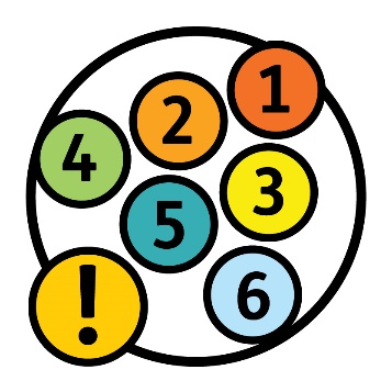 The numbers 1, 2, 3, 4, 5 and 6. There is also an importance icon. 