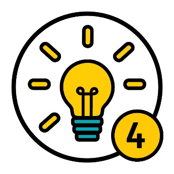 An ideas icon with the number 4.