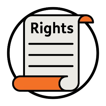 A law document that says 'Rights'.