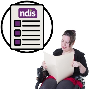 An NDIS document and a person reading a document.