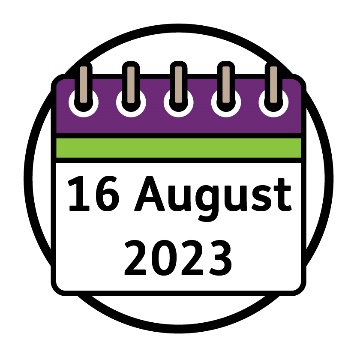 A calendar that says '16 August 2023'.