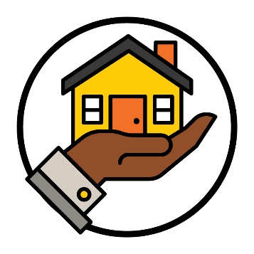 A hand holding a house.