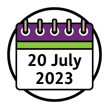 A calendar that says '20 July 2023'.