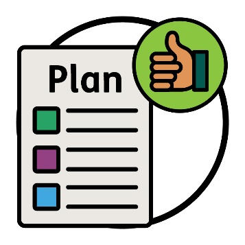 A plan document and a thumbs up.