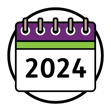 A calendar that reads '2024'.