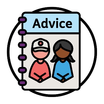An advice document showing 2 young people.