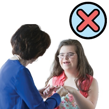 A person supporting a child. Above them is a cross.