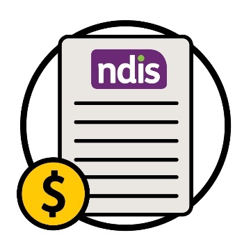 An NDIS plan with a dollar symbol next to it.