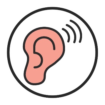 An ear icon. 