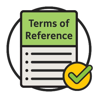 A terms of reference document with a tick on it. 
