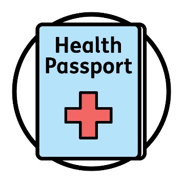 A health passport icon.