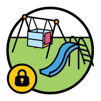 A playground with a lock icon.