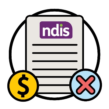 A NDIS plan with a dollar symbol and a cross.