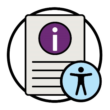 An information document with an accessibility icon.