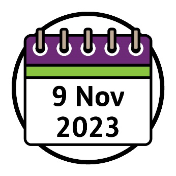 A calendar that says '9 November 2023'.