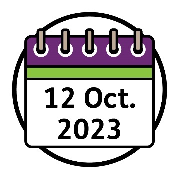 A calendar that says '12 October 2023'.
