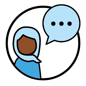 A participant with a speech bubble.