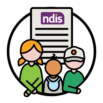 3 children in front of an NDIS document.